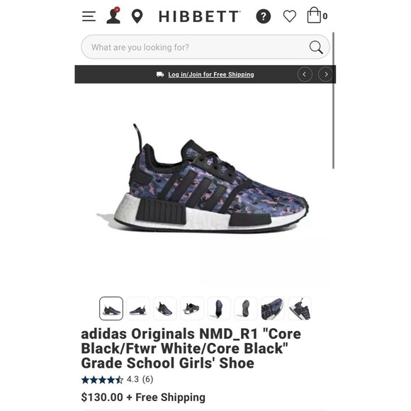 Adidas Kids/Youth 6 NMD R1J Boost Multi Color Camo Midsoles Running Shoes